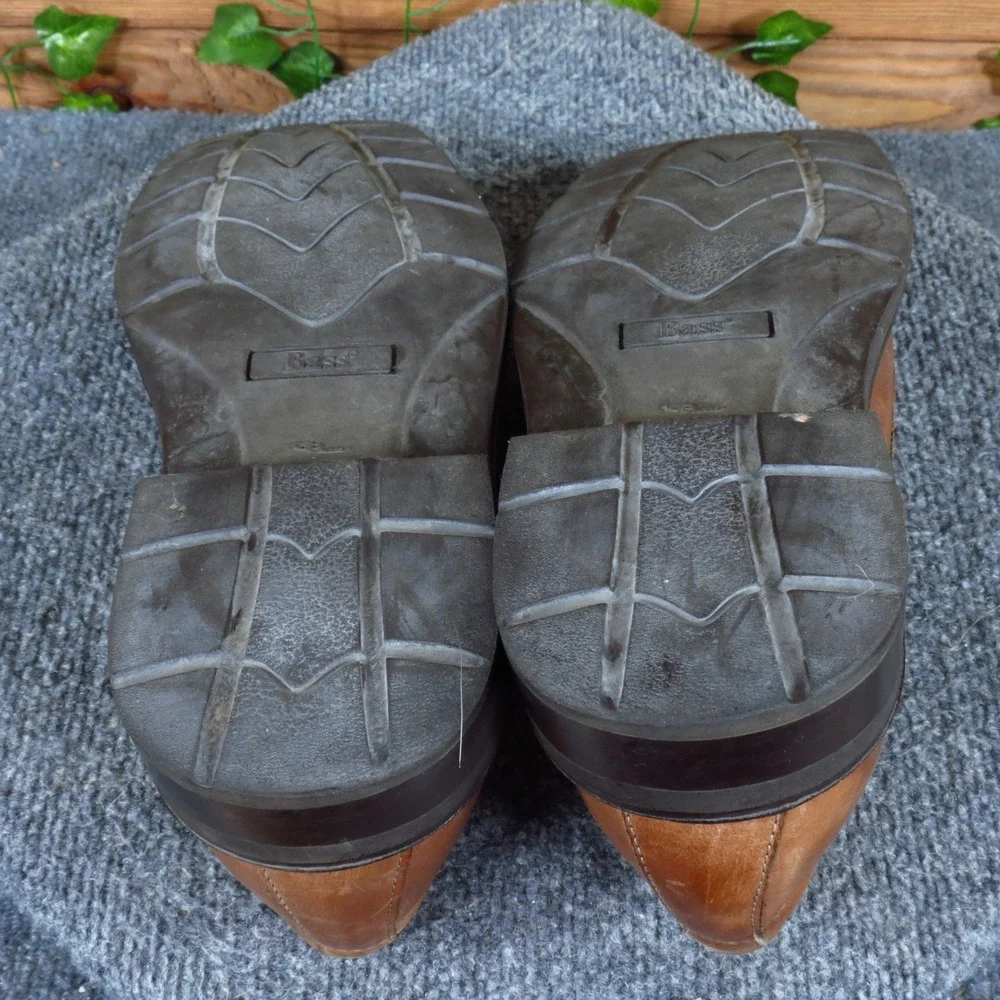 Bass Bicycle Toe Men Mens Oxford Shoe Size 9.5 Office Work Dress Brown Leather